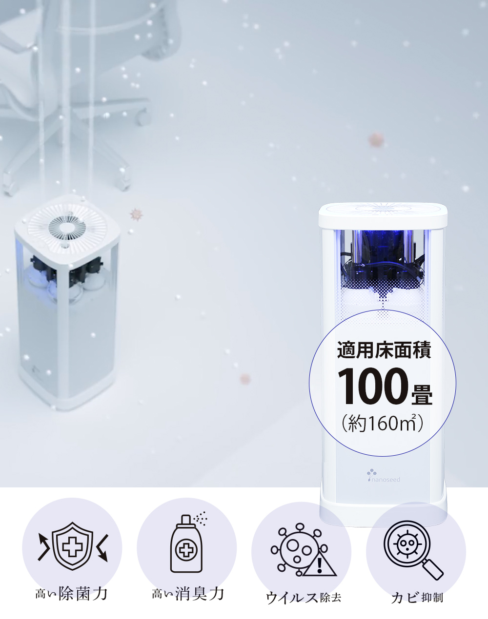 空間除菌・消臭機 nanoseedα ナノシードα